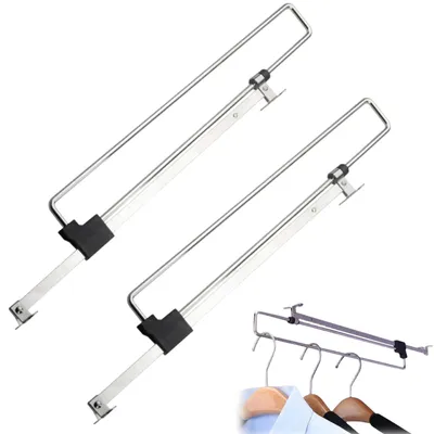 Ausziehbare Kleiderstange 2er-Pack, 300 mm, verstellbar, silber