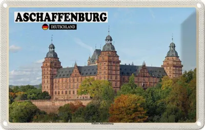 Image de vianmo Plaque en tôle 12x18 cm Aschaffenburg Schloss Johannisburg