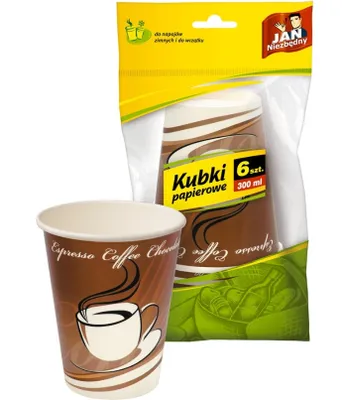 Zdjęcie produktu dla Kubki papierowe jednorazowe 250 ml 6 szt.