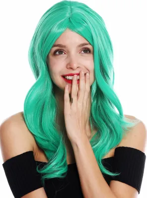 Produktbild von WIG ME UP Perücke lang gewellt gescheitelt Grün GFW2247-T2608B
