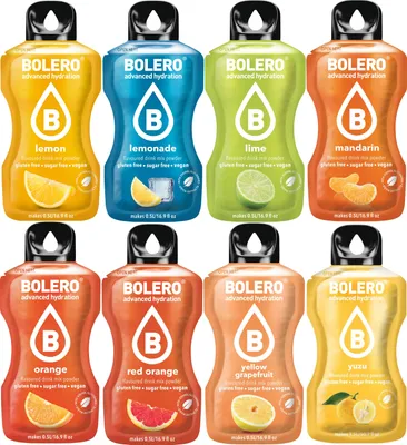 Produktbild von 24 Sticks 3g Bolero Citrus MIX Zitrone Mandarine Orange Limette Grapefruit Limonade Lime Yuzu Getränkepulver zuckerfrei Lemon