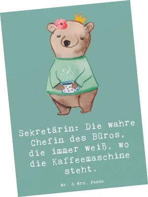 Produktbild von Mr. & Mrs. Panda Grußkarte Sekretärin Chef - Meeresbrise - Geschenk, Multitasking, Ansichtskarten, Postkarten, personalisierte Geschenke, Büroorganisation, Chefetage