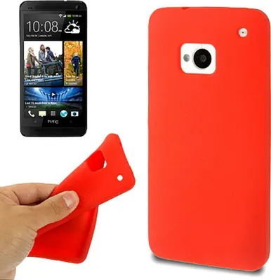 Produktbild von Schutzhülle Silikon Case für Handy HTC One M7 Rot