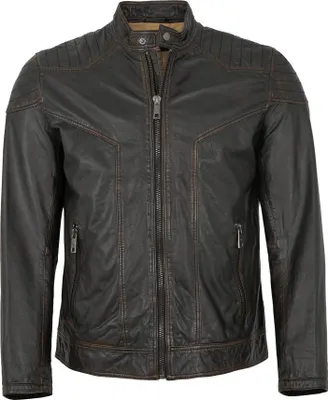 Produktbild von Milestone - Herren Lederjacke Lammnappa schwarz : 58