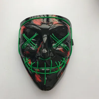 Produktbild von LED Maske Grün Schwarz. Verkleidung.