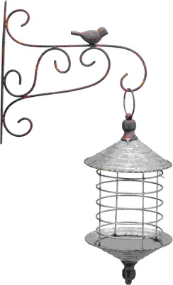 Produktbild von Laterne Wandlaterne mit Wand Halterung Metall/Glas Windlicht Ø18cm H36cm Garten