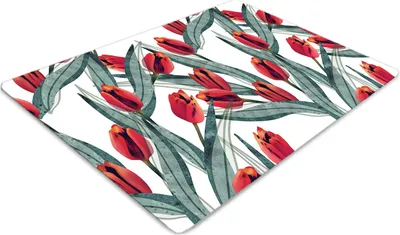 Produktbild von Stuhlunterlage Bürostuhlunterlage 120 cm x 90 cm Bodenmatte Bürostuhlunterlage - Tulpen