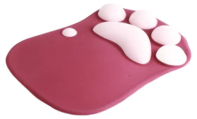 Image de Tapis de souris « Patte de chat » : tapis de souris polyvalent, antidérapant, ergonomique, avec repose-poignet, idéal pour le bureau à domicile, couleur myrtille-violet