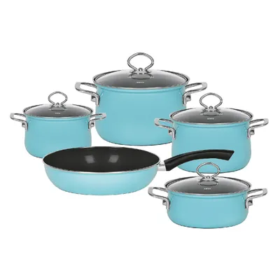 Produktbild von RIESS Topfset Emaille, kristallblau, 5-teilig (1 Set)