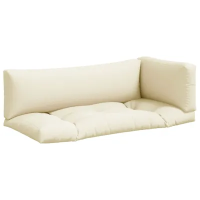 Produktbild von vidaXL Palettenkissen 3-tlg. Creme Stoff