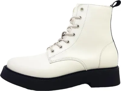 Image de Tommy Hilfiger TJW, chaussures lacées pour femmes, bottines blanches, style décontracté