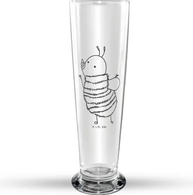 Produktbild von Mr. & Mrs. Panda Bierglas Hummel flauschig - Transparent - Geschenk, Trinkglas, Glasbierglas, Biene, Blume, Lustige Sprüche, Glasbecher, Natur, Bier Glas, Bierbecher
