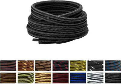 Zweifarbige Schnürsenkel für Wanderschuhe / Arbeitsschuhe - Schwarz Grau - 140 cm