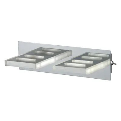 Zdjęcie produktu dla Lampa ścienna LED, chromowana, dwupłomienna, szerokość 25 cm
