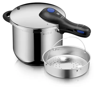 Productafbeelding van WMF Perfect Plus snelkookpan, 6,5 liter met stoommandje, artikelnummer 1512001128, EAN-code 4000530725134
