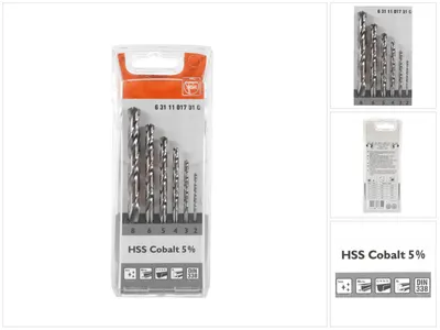 Image de FEIN HSS Jeu de forets hélicoïdaux Cobalt 5% 2-8 mm 6 pièces ( 63111017010 )