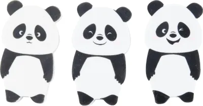 Produktbild von 3 Radiergummis / Radierer / "Panda"