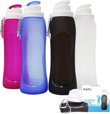Productafbeelding van Lichtgewicht, waterdichte set van waterflessen van 500 ml – BPA-vrij – draagbaar – geschikt voor fietsen en fitness, outdooractiviteiten – zwarte sportfles