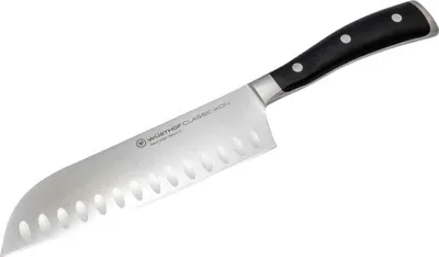 Imagen del producto de Cuchillo Santoku Classic Ikon de Wüsthof, 17 cm, con filo dentado