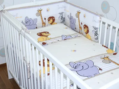 Produktbild von 3 teiliges Baby Bettset mit Bettwäsche und Nestchen für Bett 70x140 cm - 25. Safari Beige