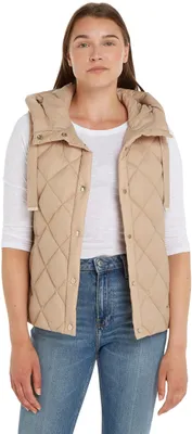 Zdjęcie produktu dla Kamizelka damska Tommy Hilfiger, klasyczny model pikowany, kolor beżowy, rozmiar XL