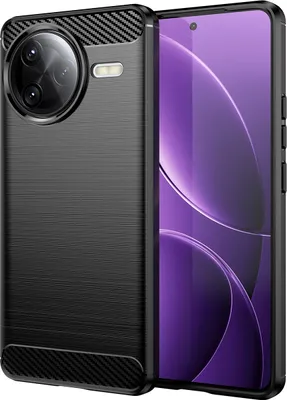 Produktbild von Hülle für Xiaomi Redmi K80 Pro Carbon-Faser Weich TPU Silikon Stoßfest Handyhülle Schwarz