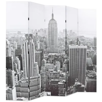 Produktbild von Raumteiler klappbar 200 x 170 cm New York bei Tag Schwarz-Weiß