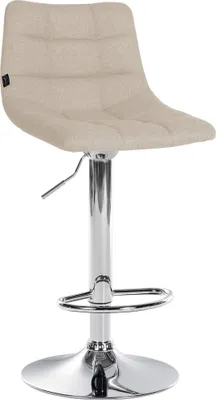 Produktbild von Barhocker HLO-CP266 Stoff chrom  creme