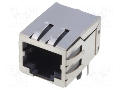 Produktbild von 1x Buchse RJ45 abgeschirmt,Erdungsplättchen PIN: 8  System: 8p8c MTJ-88GX1-FSD-PG6