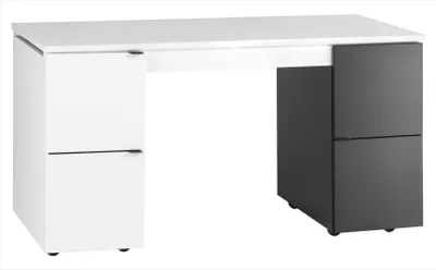 Produktbild von Jugendzimmer - Schreibtisch Marincho 70, Farbe: Weiß / Schwarz - Abmessungen: 80 x 138 x 65 cm (H x B x T)