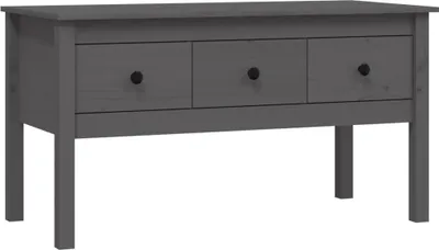 Produktbild von vidaXL Couchtisch Grau 102x49x55 cm Massivholz Kiefer