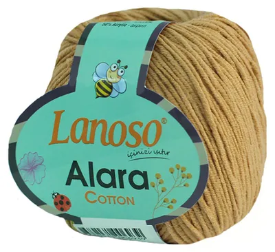 50g Strickgarn Alara Uni 50% Baumwolle karamell