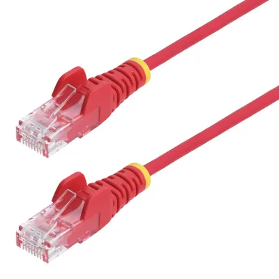Imagen del producto de Cable Ethernet CAT6 delgado, de color rojo, de 2.5 metros