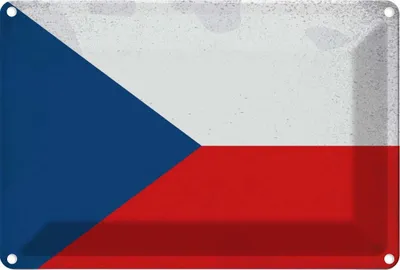 Produktbild von vianmo Blechschild 12x18 cm Tschechien Czech Republic Vintag Flagge Fahne Wappen