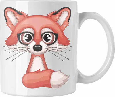 Produktbild von Trendation - Fuchs Grafik Tasse Geschenk (Weiß)