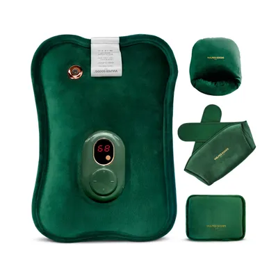Image de Vulpes Goods : bouillotte électrique sans fil, coussin chauffant pour le dos, la nuque et les pieds | Coussin chauffant rechargeable pour le ventre avec affichage numérique