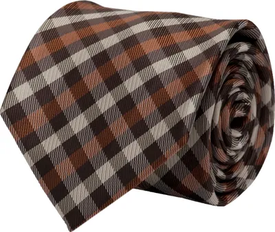 Produktbild von Fabio Farini - 1 Stück verschiedenfarbige Herren Krawatten mit Karomuster in 8cm Breit (8cm), Dunkelbraun Beige Braun