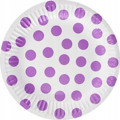 Image de Assiette en carton, pois, lavande, 18 cm, 6 pièc.