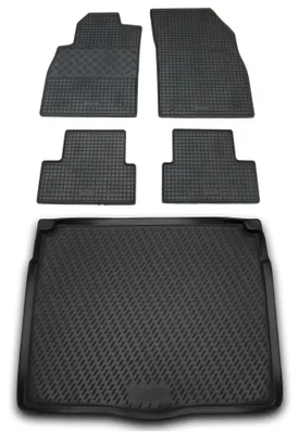 Produktbild von Gummi Kofferraumwanne + Fußmatten Set für Opel Astra J, Bj. 12/2009-2019