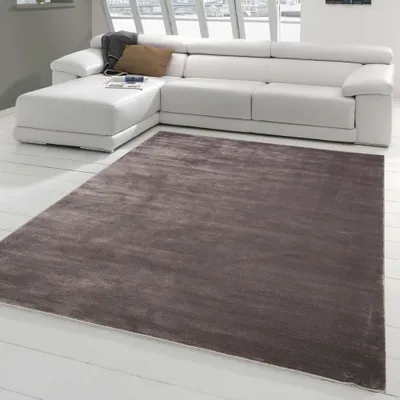 Immagine prodotto di Tappeto moderno a pelo corto Tappeto di design a tinta unita marrone Dimensioni - 160 x 230 cm