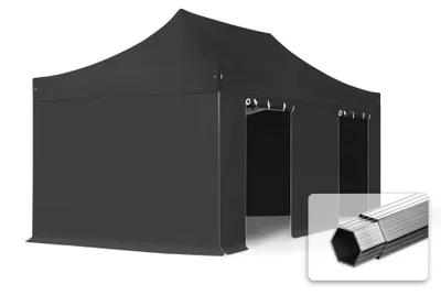 Produktbild von TOOLPORT 3x6m Aluminium Faltpavillon, inkl. 4 Seitenteile, schwarz