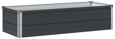 Productafbeelding van Verhoogde tuinbak voor in de tuin, antracietkleur, 100 x 40 x 24 cm