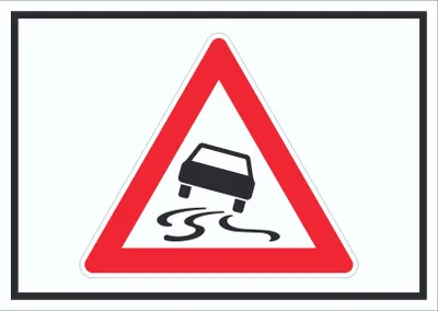 Produktbild von Schild Achtung Schleuder- oder Rutschgefahr Symbol A5 (148x210mm)
