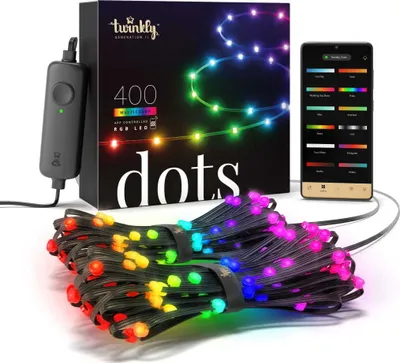 Zdjęcie produktu dla Twinkly Dots Smart LED 400 RGB (wielokolorowy), 20 m, czarny przewód|Twinkly