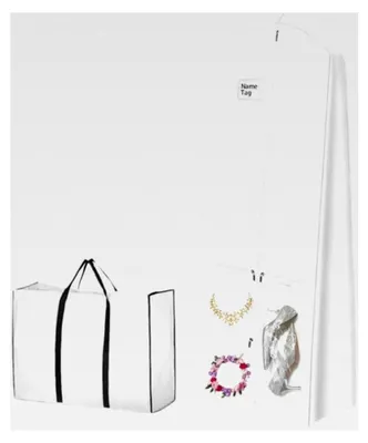 Produktbild von Kleiderhülle für Brautkleider, Schutzhülle für Hochzeitskleider, Anzugtasche in Weiß, Atmungsaktive Anzugtasche in Weiß, für Hochzeitskleider und Anzüge