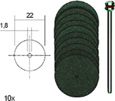 Immagine prodotto di Proxxon Trennscheibensatz 22 mm 10Stück + Träger