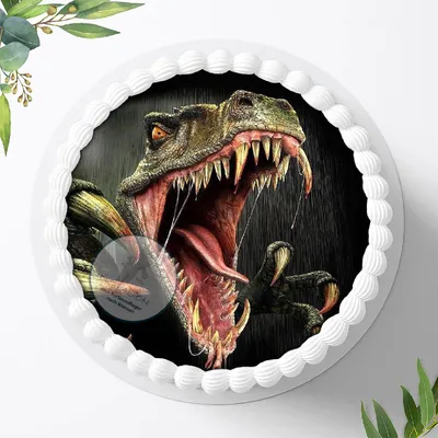 Produktbild von Für die Geburtstags Torte, Zuckerbild mit dem Motiv: Dinosaurier , Dino, Essbares Foto für Torten, Fondant, Tortenaufleger Ø 20cm, 0288c