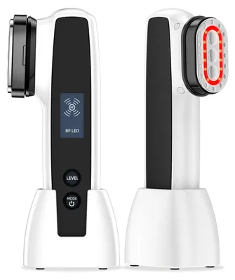 Image de Appareil de soins du visage - Appareil de beauté RF - 6-en-1 - Microcourant EMS - Luminothérapie LED - 5 niveaux d'intensité - Câble USB - Blanc