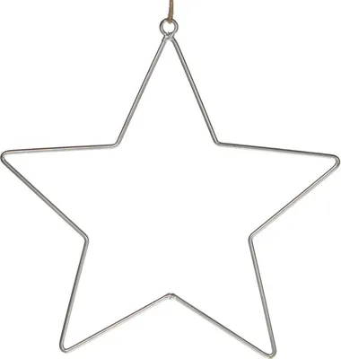 Produktbild von Metallhänger Stern mit Juteschnur - silber - 4Stk - 28cm - A34973-069