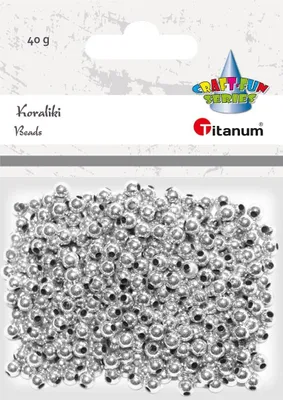 Zdjęcie produktu dla Koraliki do nawlekania srebrne 40g Titanum